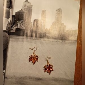 Maple Leaf Resin Inlay Earrings